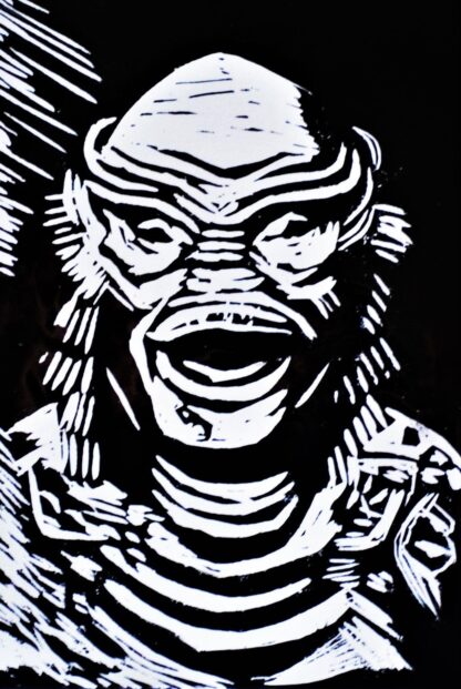 The Creature from the Black Lagoon Urban Legend linocut print